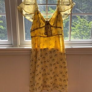 Line & Dot Yellow Floral Dress
